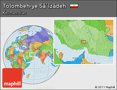 Political Location Map of Tolombeh-ye Sā`īzādeh