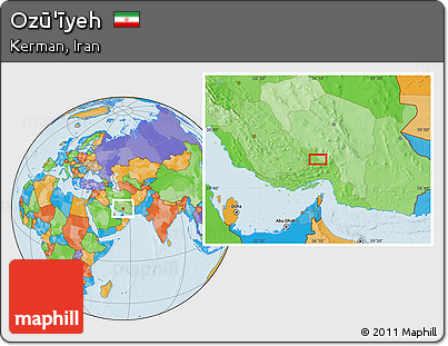 Political Location Map of Ozū'īyeh