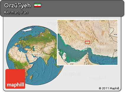 Satellite Location Map of Orzū'īyeh