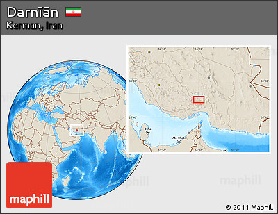 Shaded Relief Location Map of Darnīān