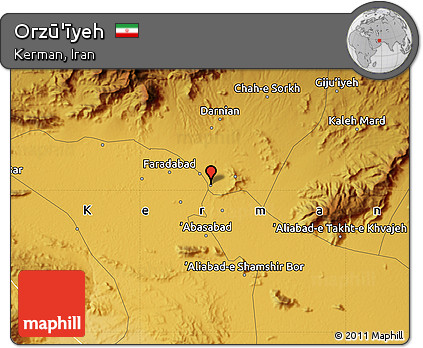 Physical Map of Orzū'īyeh