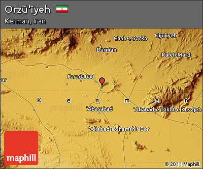 Physical Map of Orzū'īyeh