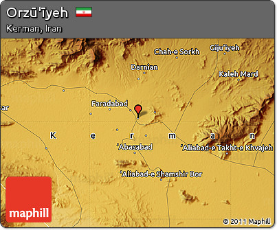 Physical Map of Orzū'īyeh