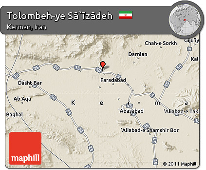 Shaded Relief Map of Tolombeh-ye Sā`īzādeh