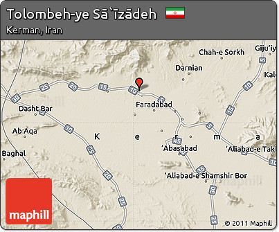 Shaded Relief Map of Tolombeh-ye Sā`īzādeh