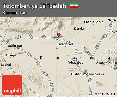 Shaded Relief Map of Tolombeh-ye Sā`īzādeh