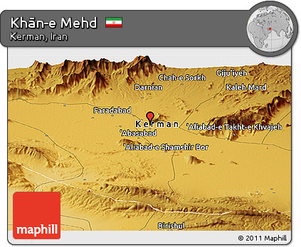 Physical Panoramic Map of Khān-e Mehd
