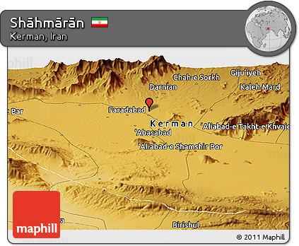 Physical Panoramic Map of Shāhmārān