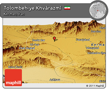 Physical Panoramic Map of Tolombeh-ye Khvārazmī