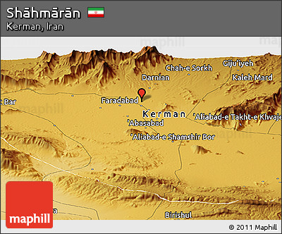 Physical Panoramic Map of Shāhmārān