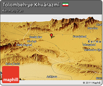 Physical Panoramic Map of Tolombeh-ye Khvārazmī