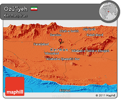 Political Panoramic Map of Ozū'īyeh