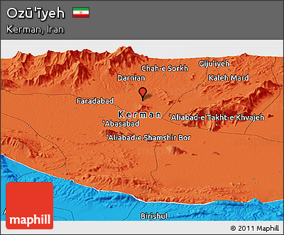 Political Panoramic Map of Ozū'īyeh