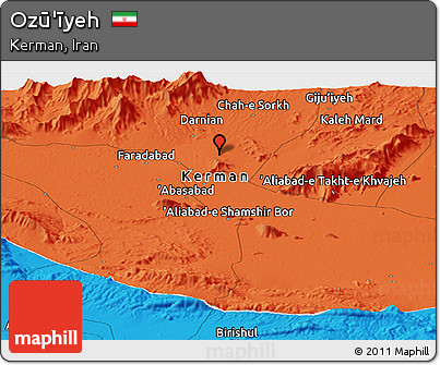 Political Panoramic Map of Ozū'īyeh
