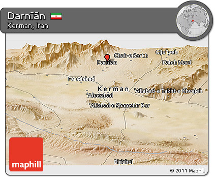 Satellite Panoramic Map of Darnīān
