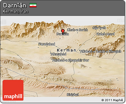 Satellite Panoramic Map of Darnīān