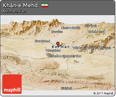 Satellite Panoramic Map of Khān-e Mehd