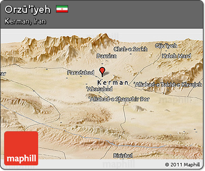 Satellite Panoramic Map of Orzū'īyeh