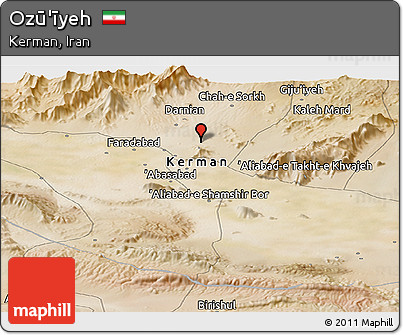 Satellite Panoramic Map of Ozū'īyeh