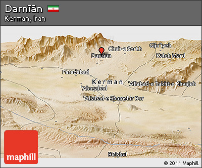 Satellite Panoramic Map of Darnīān