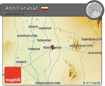Physical 3D Map of `Abdollāhābād