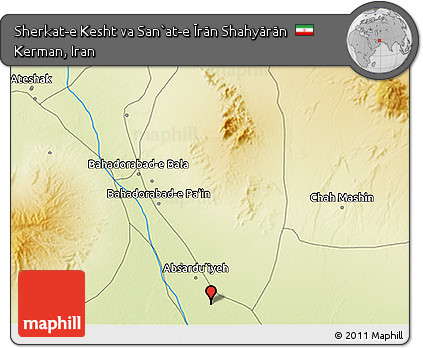 Physical 3D Map of Sherkat-e Kesht Va San`at-e Īrān Shahyārān