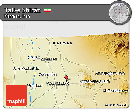 Physical 3D Map of Tall-e Shīrāz