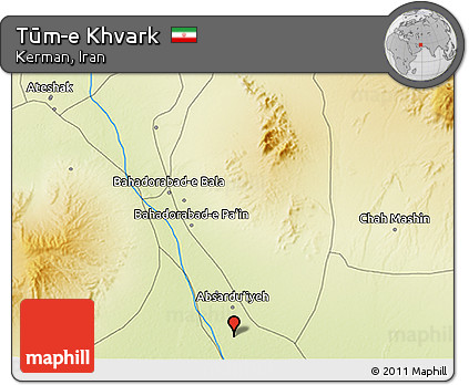 Physical 3D Map of Tūm-e Khvark