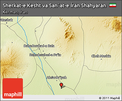 Physical 3D Map of Sherkat-e Kesht Va San`at-e Īrān Shahyārān