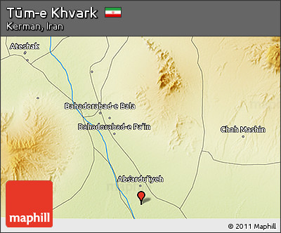 Physical 3D Map of Tūm-e Khvark