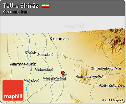 Physical 3D Map of Tall-e Shīrāz