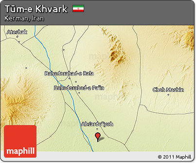 Physical 3D Map of Tūm-e Khvark