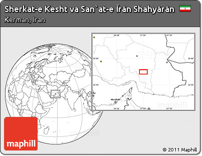 Blank Location Map of Sherkat-e Kesht Va San`at-e Īrān Shahyārān