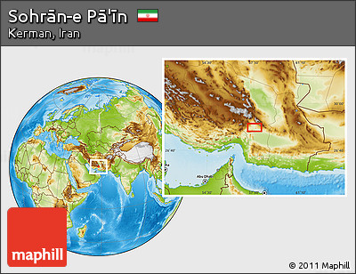 Physical Location Map of Sohrān-e Pā'īn