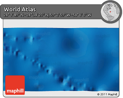 Physical 3D Map of the Area around 28° 18' 5" N, 58° 34' 30" W
