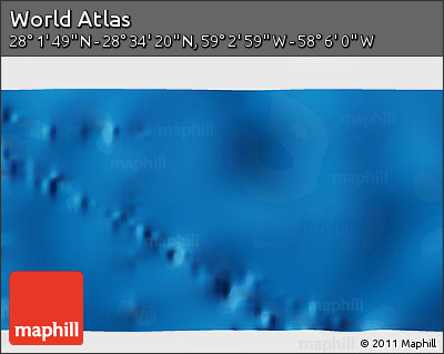 Physical 3D Map of the Area around 28° 18' 5" N, 58° 34' 30" W