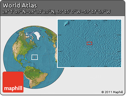 Satellite Location Map of the Area around 28° 18' 5" N, 60° 16' 29" W