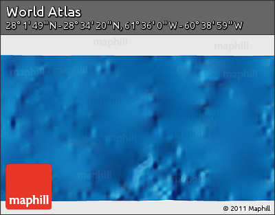 Physical 3D Map of the Area around 28° 18' 5" N, 61° 7' 30" W