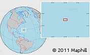 Gray Location Map of the area around 28° 18' 5" N, 61° 7' 30" W