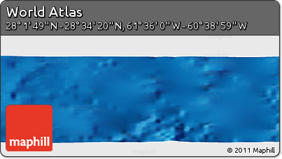 Physical Panoramic Map of the Area around 28° 18' 5" N, 61° 7' 30" W