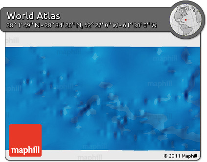 Physical 3D Map of the Area around 28° 18' 5" N, 61° 58' 30" W