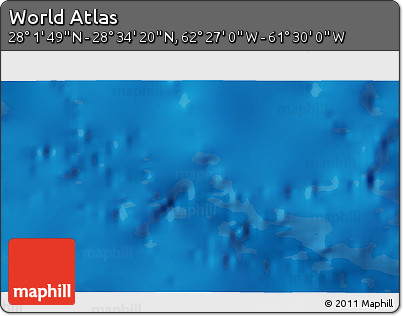 Physical 3D Map of the Area around 28° 18' 5" N, 61° 58' 30" W