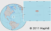 Gray Location Map of the area around 28° 18' 5" N, 61° 58' 30" W