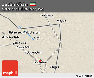 Shaded Relief 3D Map of Javān Khān