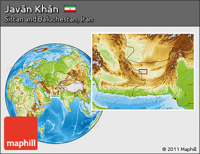 Physical Location Map of Javān Khān