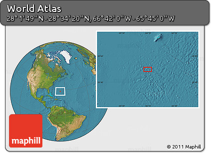 Satellite Location Map of the Area around 28° 18' 5" N, 66° 13' 29" W