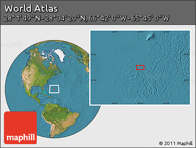 Satellite Location Map of the Area around 28° 18' 5" N, 66° 13' 29" W