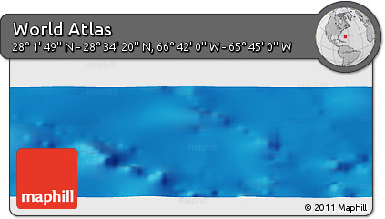Physical Panoramic Map of the Area around 28° 18' 5" N, 66° 13' 29" W