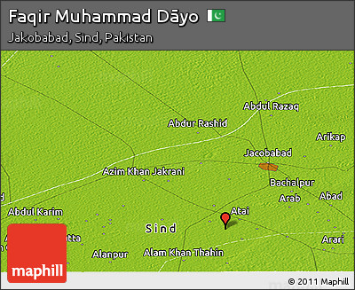 Physical Panoramic Map of Faqir Muhammad Dāyo