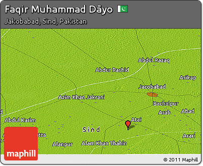 Physical Panoramic Map of Faqir Muhammad Dāyo